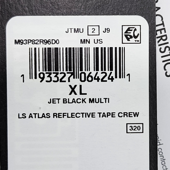 Guess Men's Long Sleeves Atlas Reflective Tape Crew Tee - XL - Picture 8 of 8